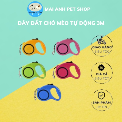 Dây dắt chó mèo thông minh tự động 3M