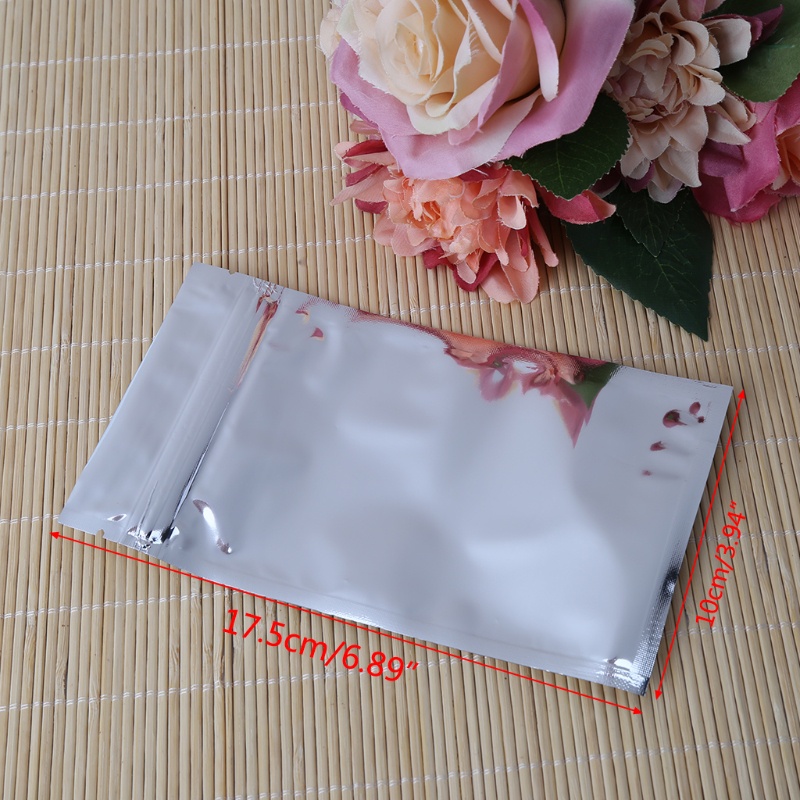 Set 50 túi zip bằng lá nhôm bạc kích thước 10x17.5cm chống rò rỉ