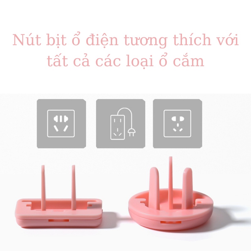 Nút bịt ổ điện an toàn cho bé. Núm đậy 2 chân 3 chân nhựa ABS cao cấp bịt kín lỗ ổ cắm - 2X MART
