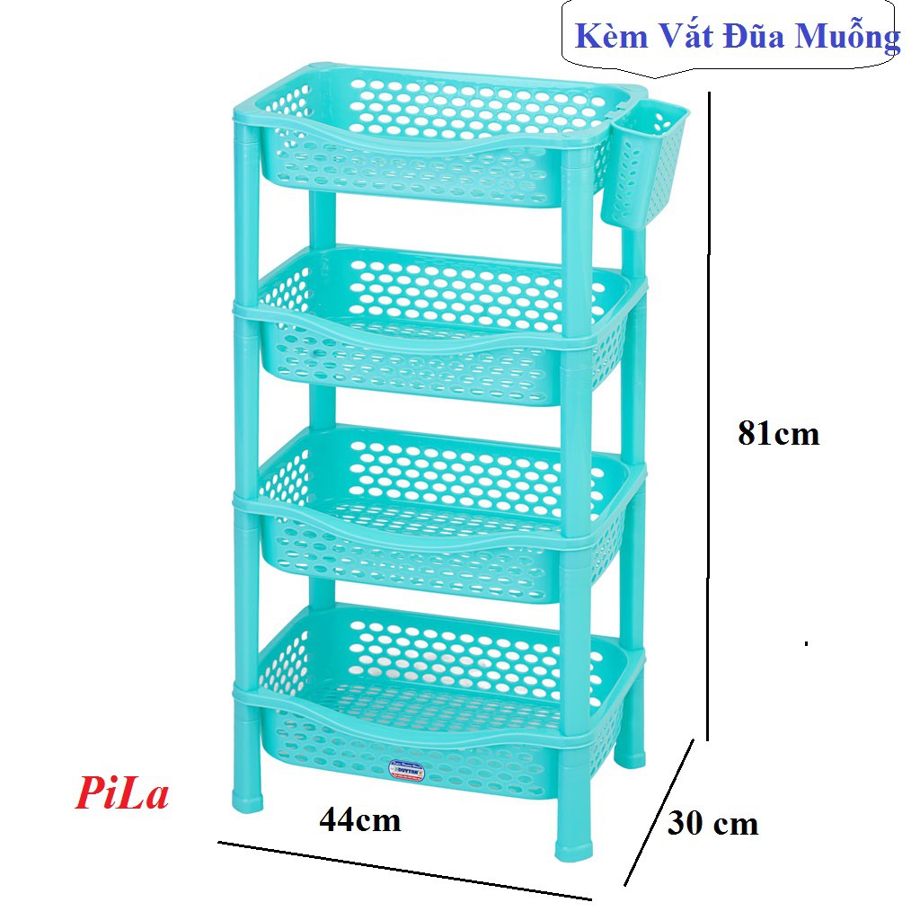 Kệ Úp Chén 4 Tầng Trung Có Vắt Đũa