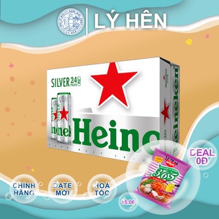 Thùng 24 Lon Cao Bia Heineken Silver - Heineken Bạc 330ml Lon Date Luôn Mới