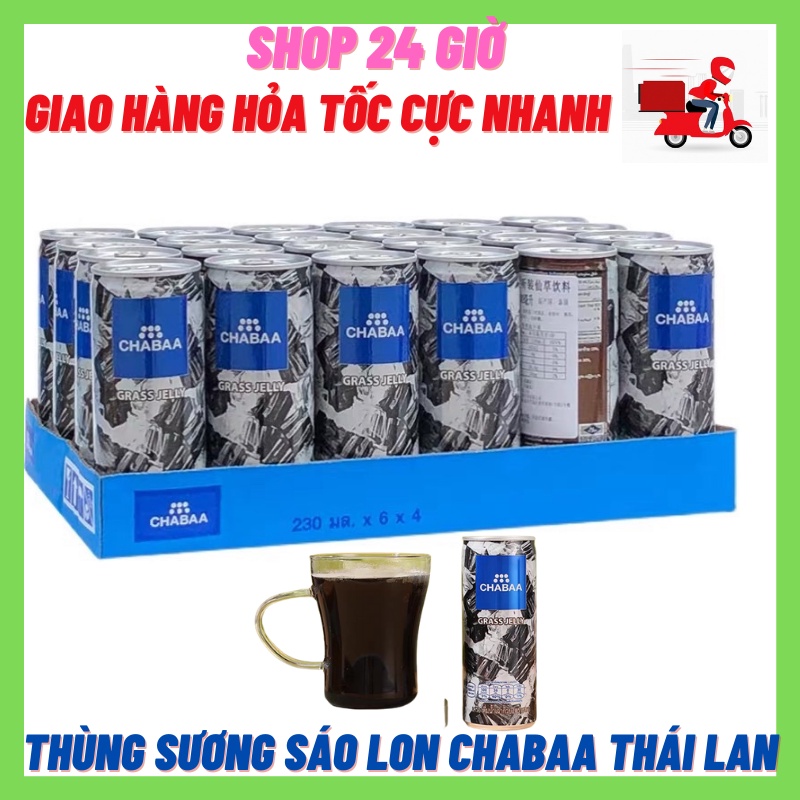 Thùng Sương Sáo Lon Có Thạch CHABAA Thái Lan