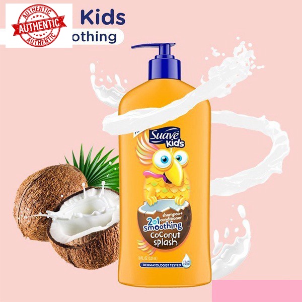 [USA] Sữa tắm, gội & Xả 3in1 cho Bé Suave Kid chai vòi 532ml Táo, Dưa hấu, Dâu không cay mắt - Mỹ