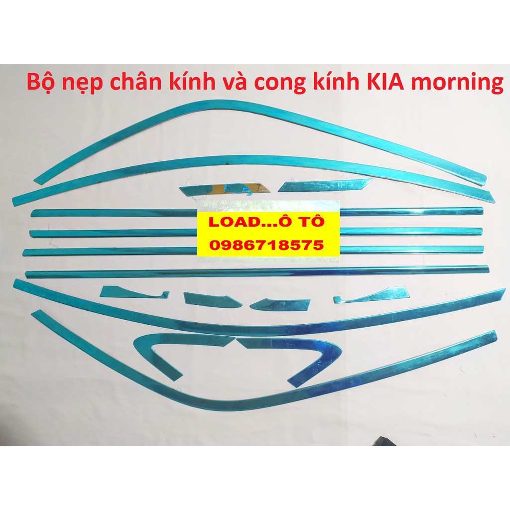 Bộ Nẹp Chân Kính và Cong Kính Xe KIA Morning 2023-2014 Hàng Inox Cao Cấp