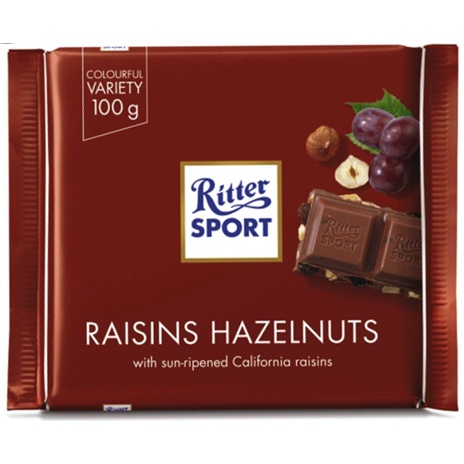 Socola sữa nhân nho khô và hạt dẻ (100g) - Chocolate kiểu Merci, Kitkat, Dars, Kinder, Lindt, Ferrero
