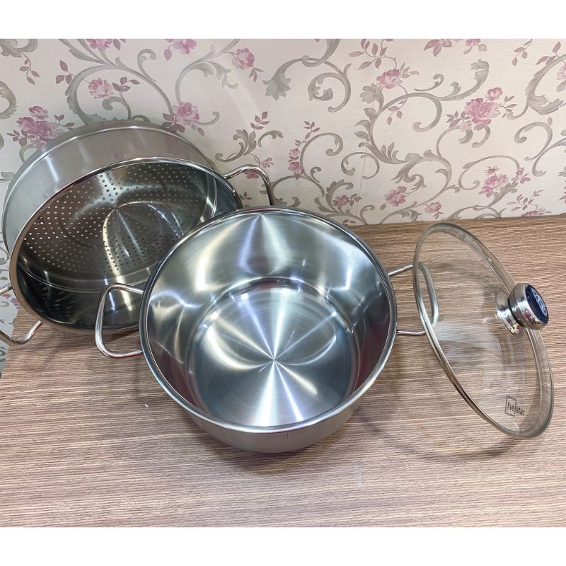 Bộ nồi hấp, xửng hấp inox 3 đáy Fivestar size 24,26,28,30 hàng chính hãng bảo hành 5 năm