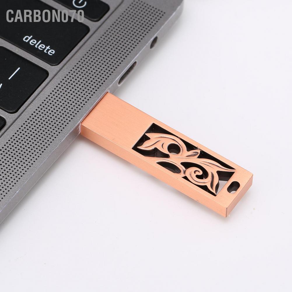 Hàng Sẵn HOT Ổ đĩa USB Flash 16GB / 32G / 64G / 128G Thumb Metal 2.0 Di động Bộ nhớ chống thấm nước【Carbon070】