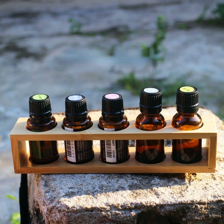 Doterra Giá Đỡ Chai Tinh Dầu 15ml Bằng Gỗ Tre Thiết Kế 6 Lỗ Tiện Lợi
