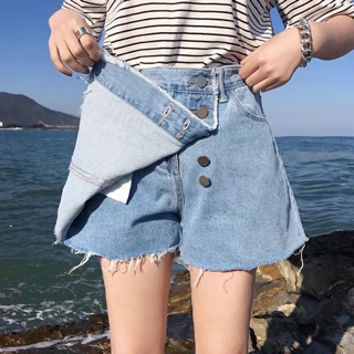 Quần short jean giả váy vạt chéo S -5XL,