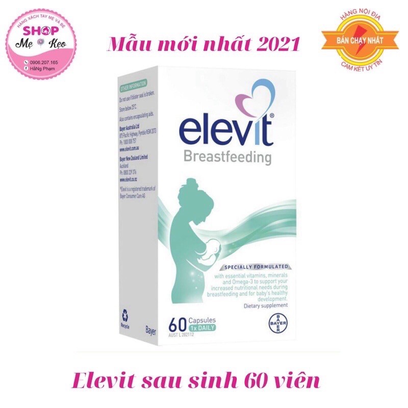 {Date 6/2024 + Tem Chemist} Elevit Sau SinhFreeshipElevit Bú BREASTFEEDING Loại 60v - Nội Địa Úc