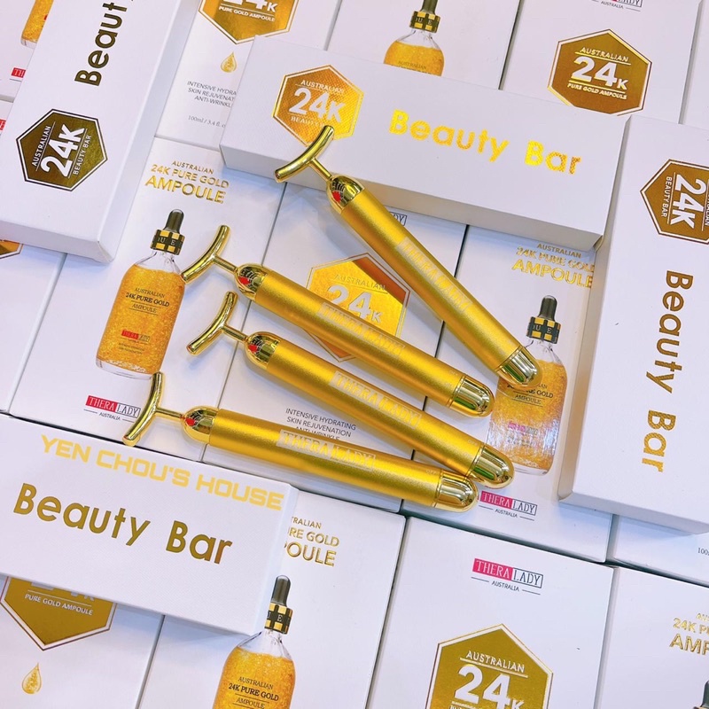 Serum vảy vàng 24K của Úc + thanh lăn beauty bar