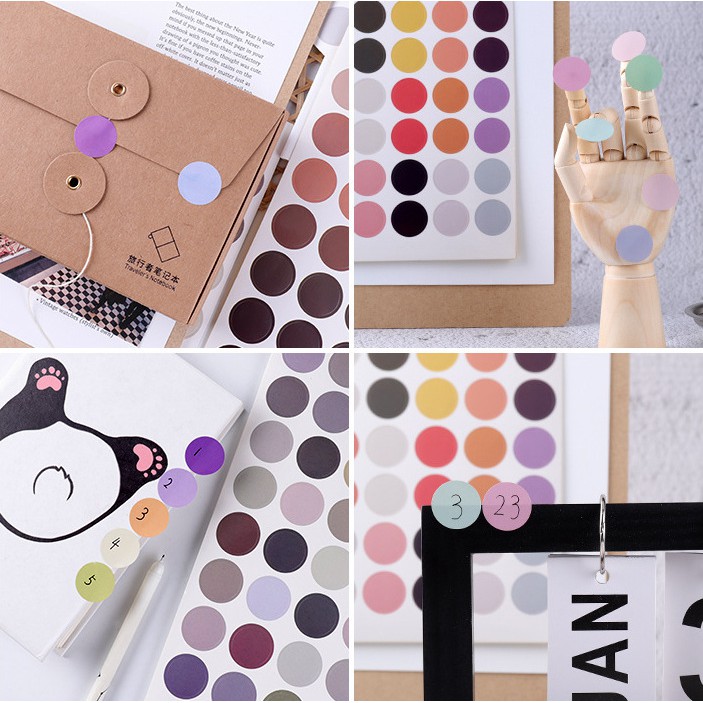 STICKER - Sticker 1 tấm COLOR ROUND / Sticker tròn nhiều tone màu