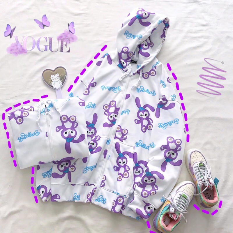 Áo Hoodie Zip Thỏ Cute Ảnh Thật 100%
