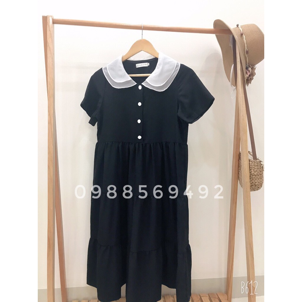 Váy Bầu Bigsize Thiết Kế GuMe Dáng Suông Đuôi Cá Cổ Bèo Khuy Ngực Chất Vải Sạn Lụa Cao Cấp size từ 40-100kg