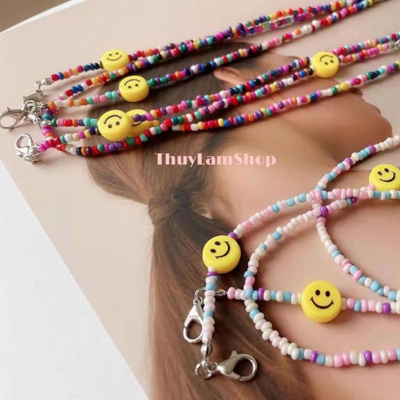 Dây đeo trang trí khẩu trang/kính mắt hình mặt cười chống trượt rớt tiện lơi dễ thương vui vẻ