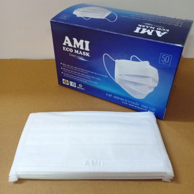 Khẩu trang y tế 4 lớp AMI màu xanh