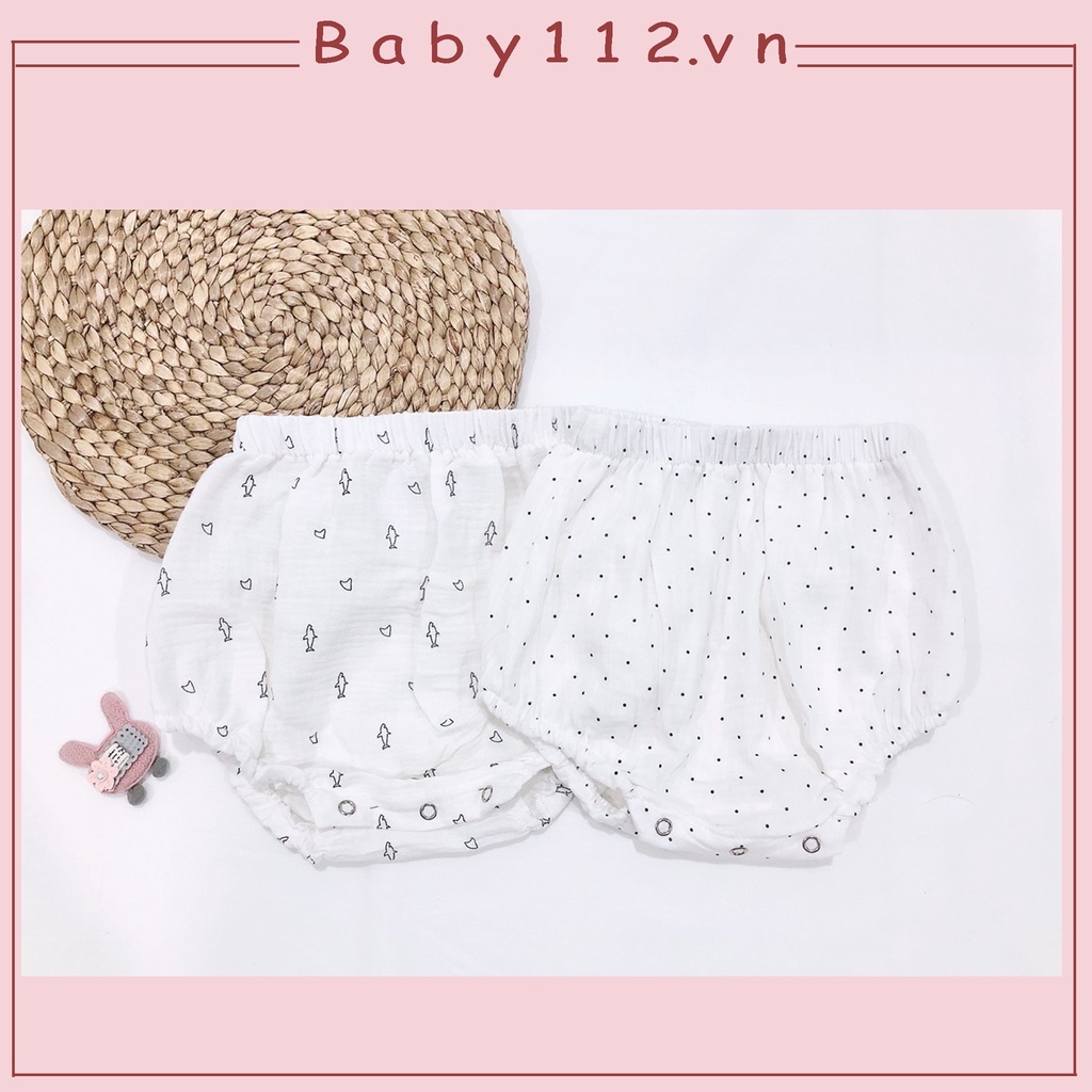 QUẦN BÍ CHO BÉ TRAI, BÉ GÁI chất liệu cotton Muslin 100% cho bé gái từ 6 tháng đến 2 tuổi