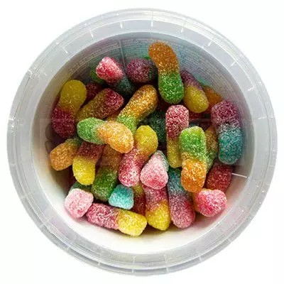 Kẹo dẻo Trolli Sour Glowworms 2GO hình sâu vị chua hủ 150gr