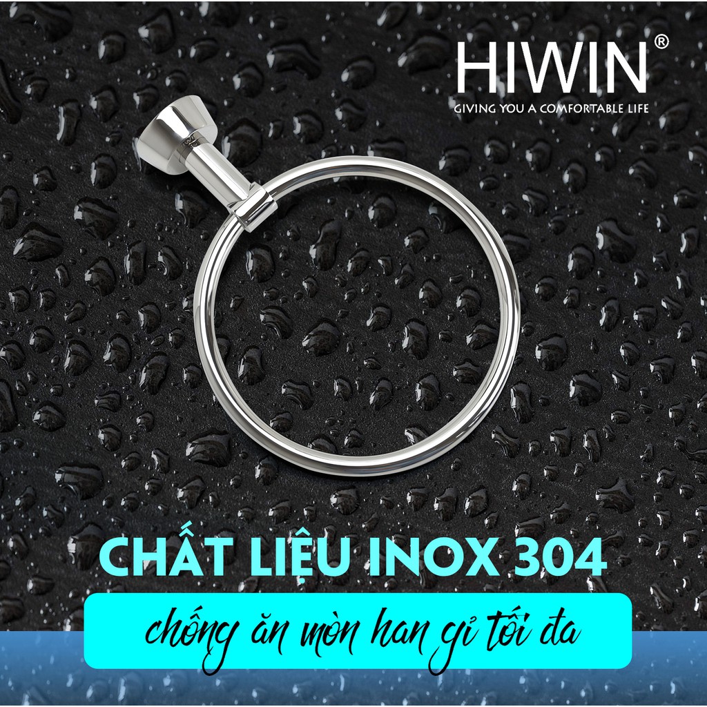 Vòng treo khăn inox 304 mặt gương sáng bóng cao cấp Hiwin Y-635