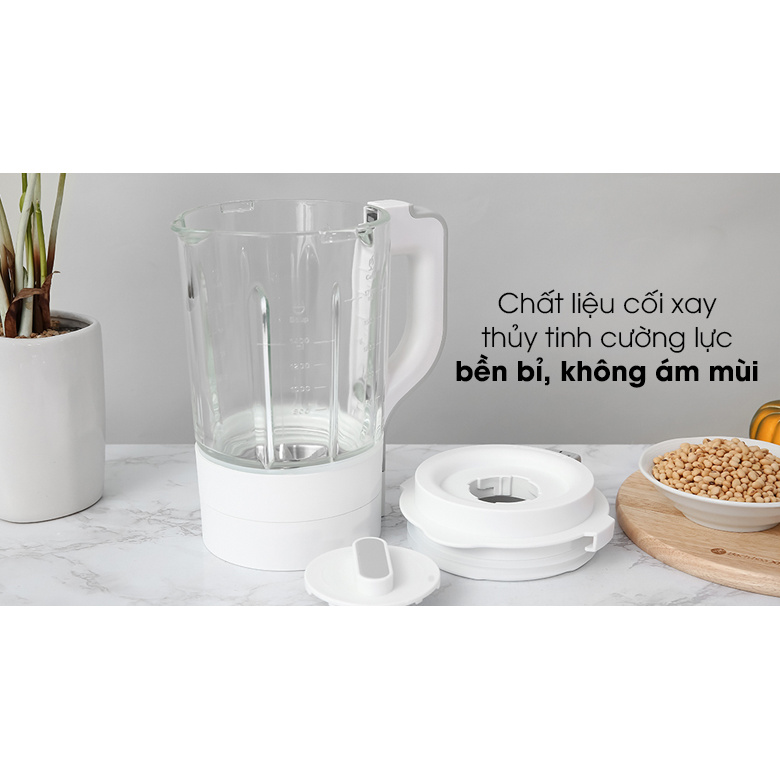 Máy xay công suất lớn nấu cháo làm sữa hạt cối thuỷ tinh 1.75L xay siêu mịn