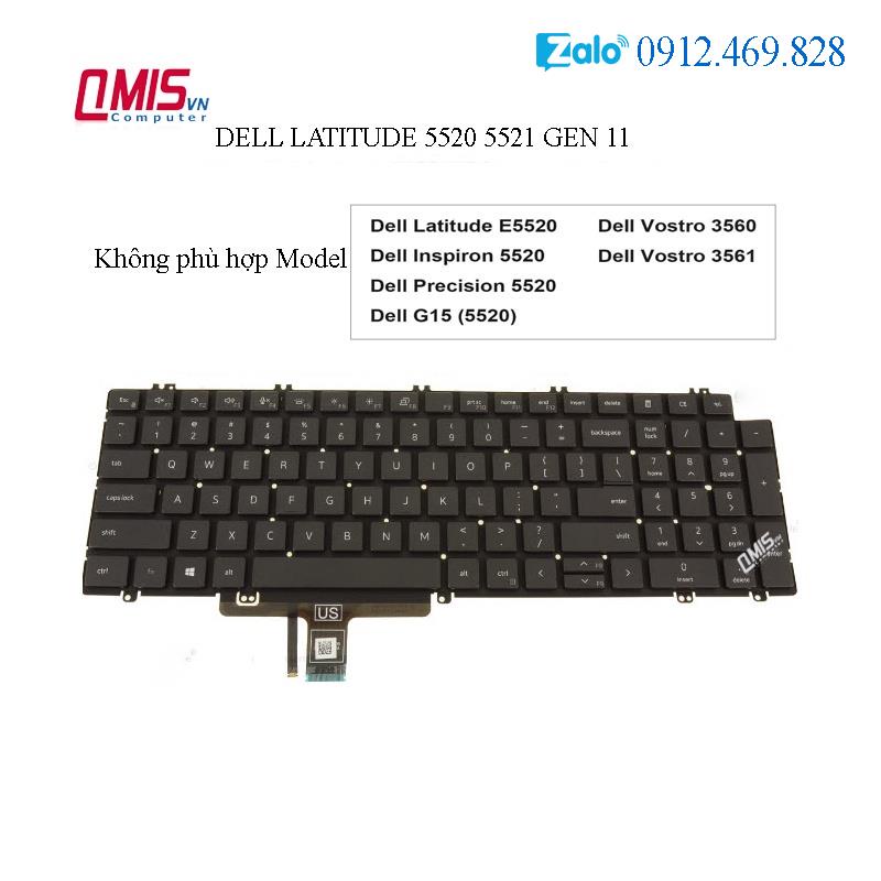 Bàn phím laptop Dell Latitude 5520 5521 Precision 3560 3561 0N7N16 - 5520 5521 GEN 11 (CÓ ĐÈN, BH 6T