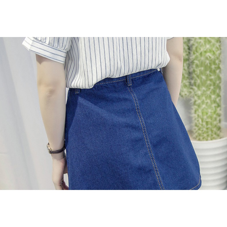 FREESHIP TỪ 50K - Chân váy jean thời trang cài cúc giữa - CVNU19.0001BLU | WebRaoVat - webraovat.net.vn