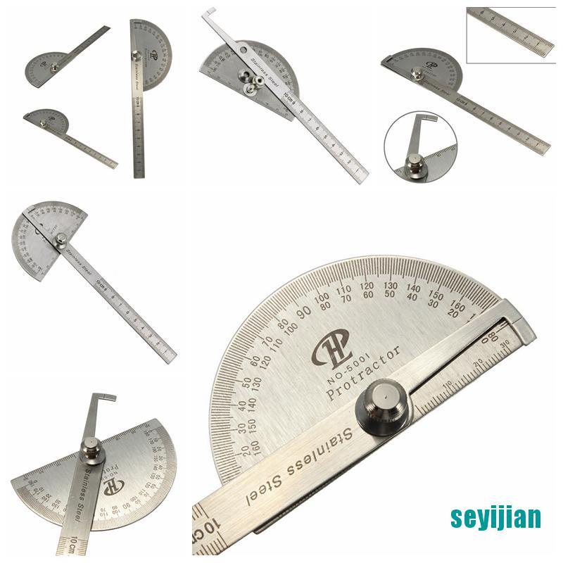 Thước Đo Góc 0-180 Độ Bằng Thép Không Gỉ 100mm