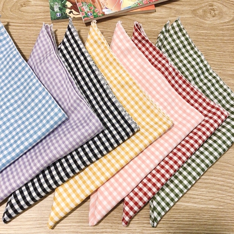 Khăn Bandana caro nhiều màu, Khăn Turban đa năng VINTAGE STORE