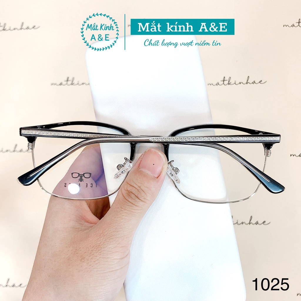 Gọng kính cận nam nữ AMIE Eyewear mắt kính vuông gọng kính nhựa lõi kim loại giảm đau tai thiết kế thời trang 1025