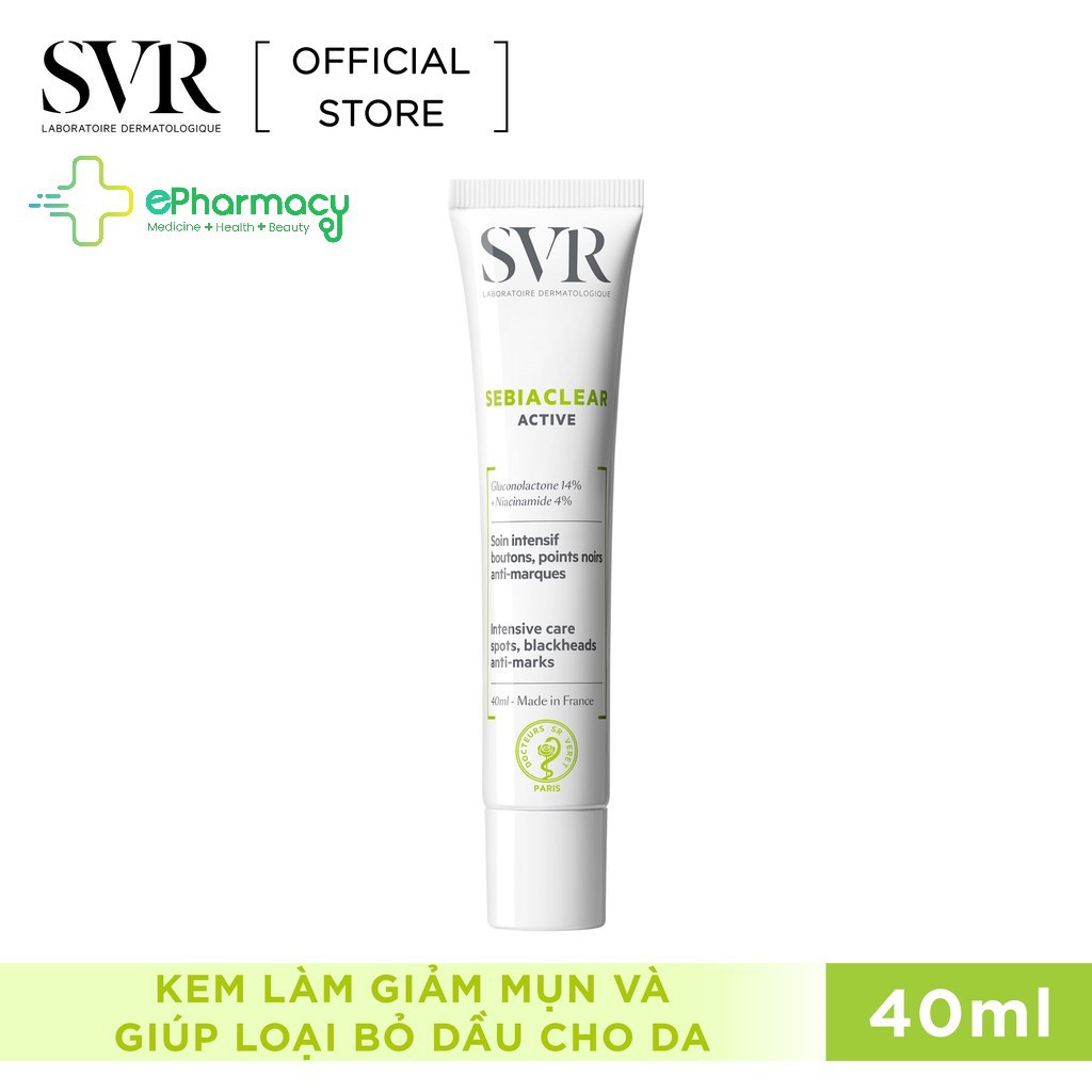 SVR Sebiaclear Active Cream - Kem Dưỡng SVR Active giảm mụn, giảm dầu nhờn cho da 40ml