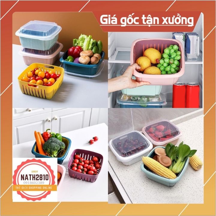 Set RỔ, CHẬU và NẮP ĐẬY chất liệu nhựa PP cao cấp an toàn tiện lợi rửa, đựng rau củ trái cây
