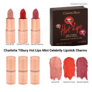 Set 03 cây son mini Charlotte Tilbury Hot Lips Mini Celebrity Lipstick Charms LIMITED EDITION FS