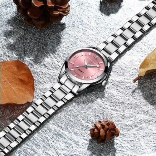 Đồng Hồ Analog Máy Quartz Nữ Đính Hột Xoàn Dây Thép Không Gỉ Chenxi