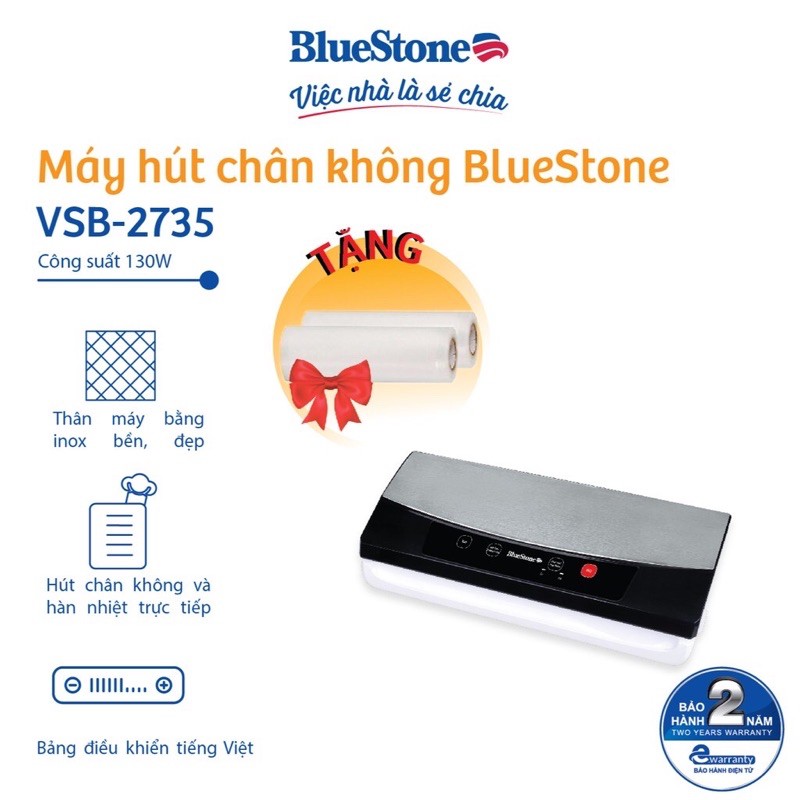 Máy Hút Chân Không Và Hàn Miệng Túi Đa Chức Năng BlueStone VSB-2735 - Hàng chính hãng - Bảo hành 24 tháng