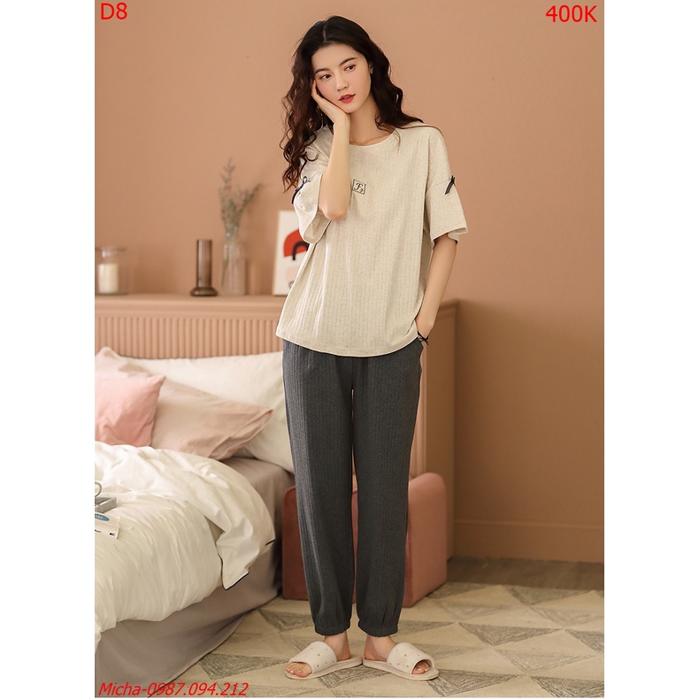 Bộ quần dài thun gân phong cách tối giản - Micha D8