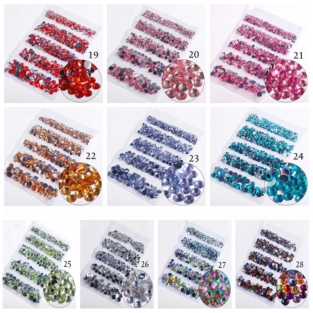 XIANSTORE 100Pcs 2-6mm Manicure DIY Decoration Nail Decals Flat Bottom 3D Glitter Nail