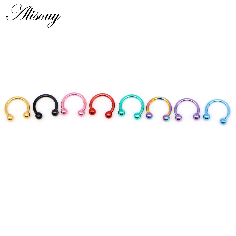 Alisouy 1 Khuyên Mũi / Tai / Mũi / Môi Bằng Thép Không Gỉ 16g