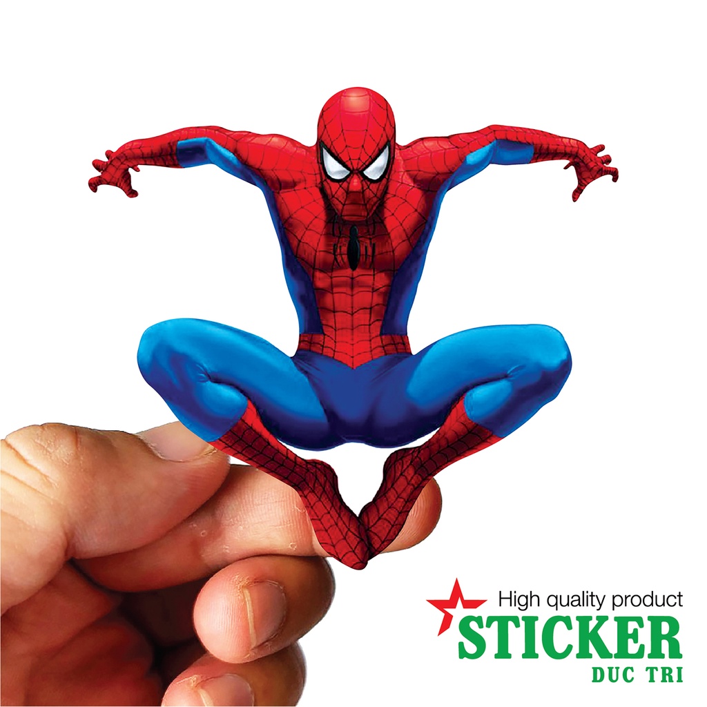 Bộ Sticker Spideman, Miếng dán được cắt sẳn có màng bảo vệ chống nước chống trầy.