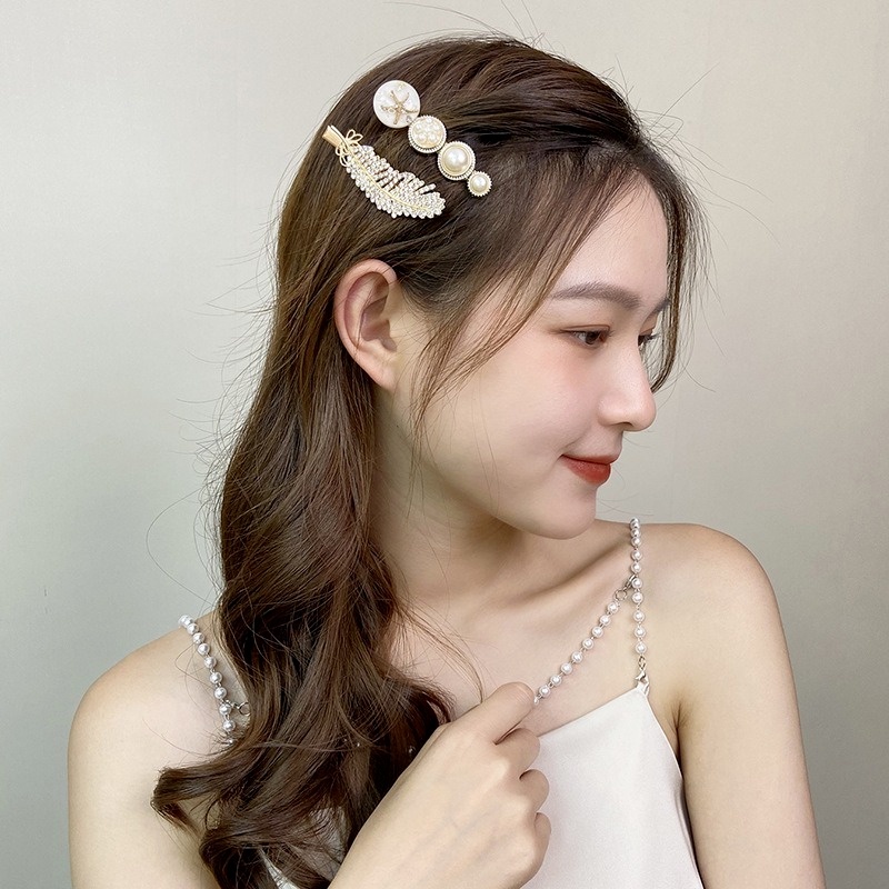 Kẹp Tóc Hình Nơ Đính Đá Phong Cách Hàn Quốc