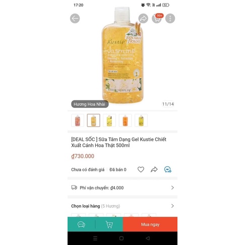 Sữa tắm cánh hoa thật dạng gel của pháp