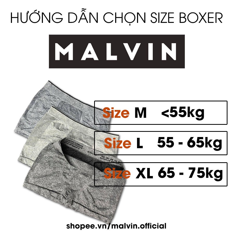 [Tặng Tất Đơn 150k] Quần sịp đùi Boxer Nam Vải Dệt Kim Kháng Khuẩn Thấm hút Cao Cấp 100% Thông hơi Thoáng Khí Malvin