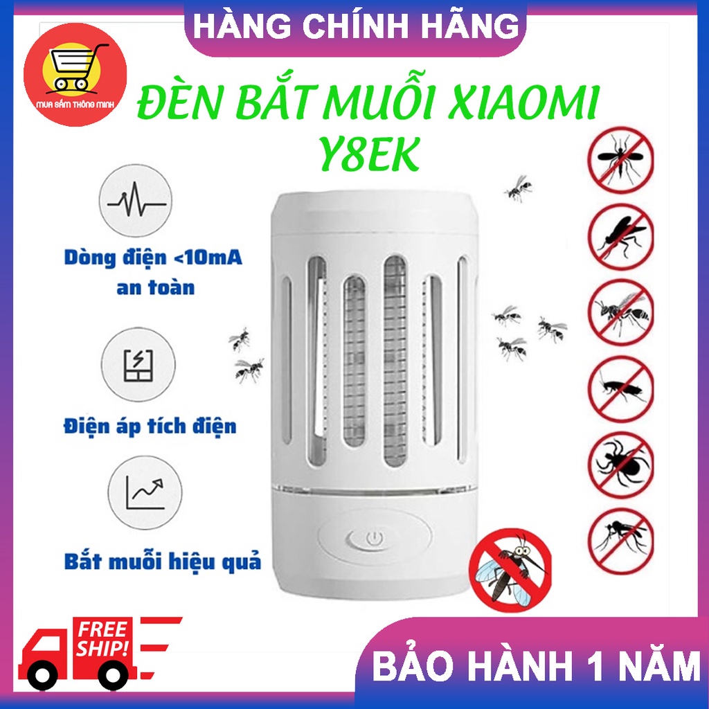 Đèn bắt muỗi thông minh Xiaomi đa năng Cleanfly Y8EK 1200mAh kiêm đèn ngủ hình trụ, diệt công trùng ruồi tự động