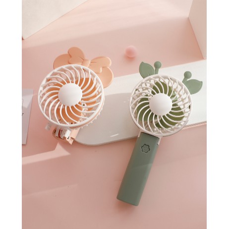 [XỊN_RẺ] Quạt Mini Fan Chính Hãng Siêu Mát Kèm Dây Sạc Tai Thú Có Thể Gập Để Bàn