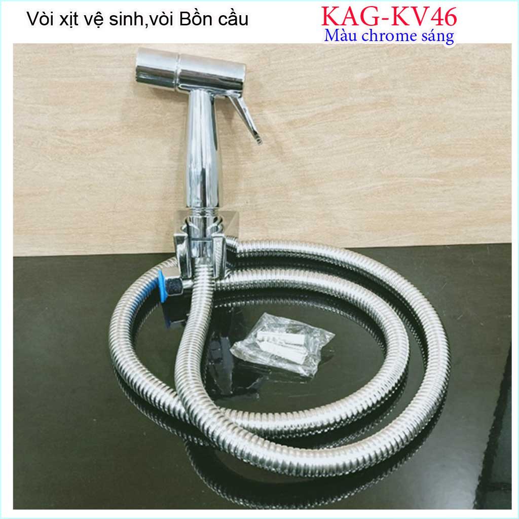 Vòi xịt vệ sinh nhà tắm Roca KAG-KV45, vòi xịt bồn cầu KAG-KV46 màu inox tia nước mạnh sử dụng tốt siêu bề