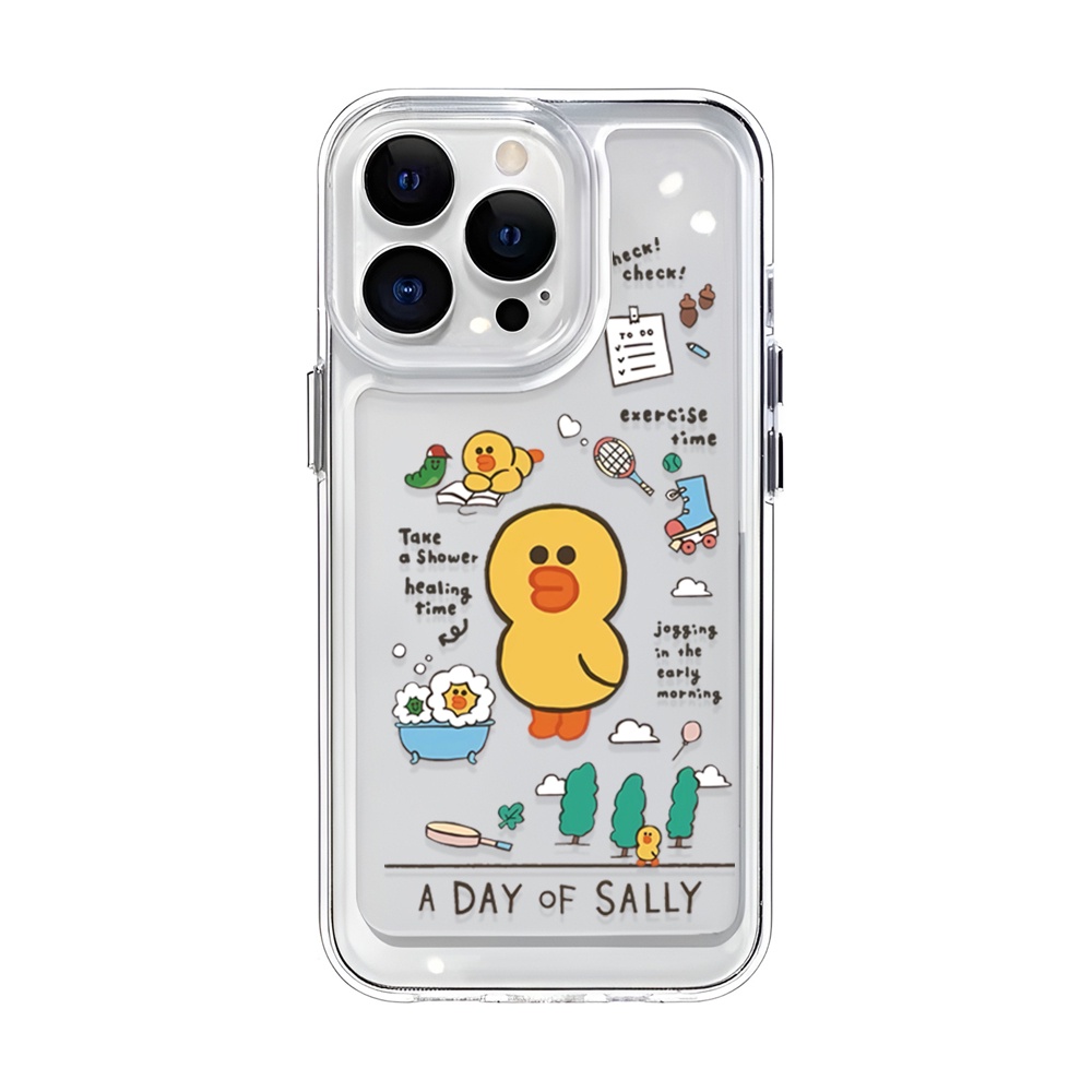 Ốp Điện Thoại Trong Suốt Hình Gấu / Vịt Vàng / Không Gian Cho iphone 14ProMax 14Plus 13 11 12 7Plus X XR XS Max