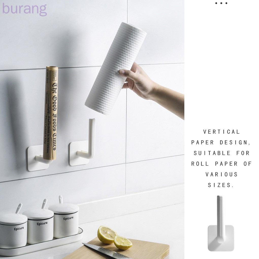 Giá treo cuộn giấy tự dính đa năng an toàn tiện dụng cho nhà bếp / nhà vệ sinh