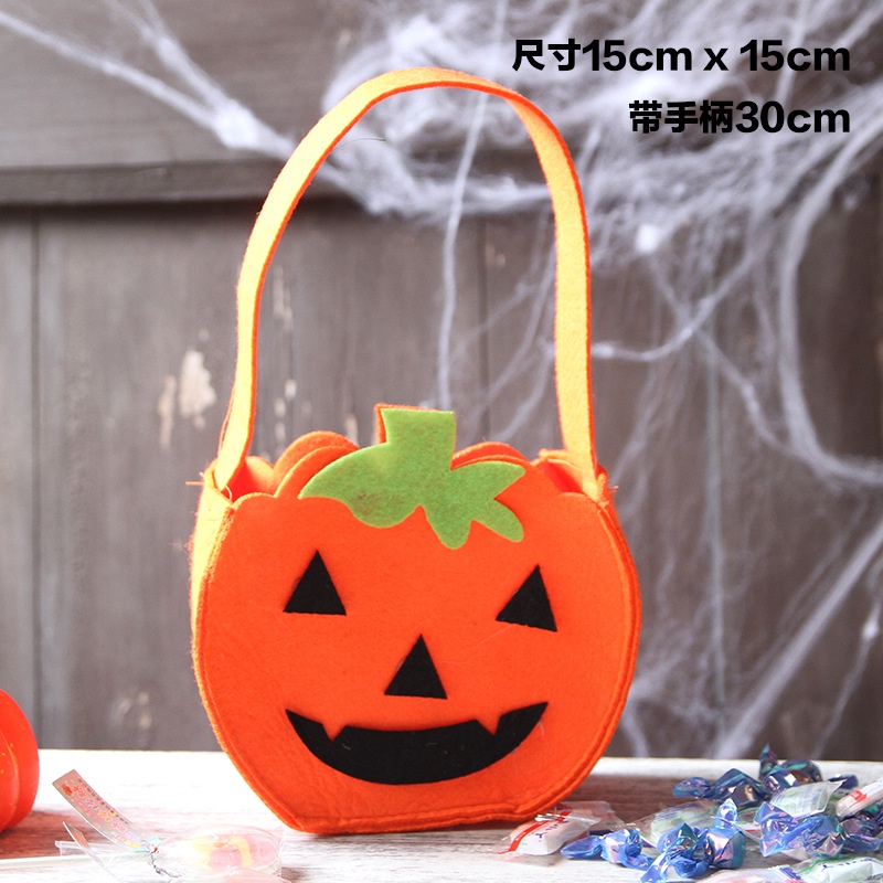Túi Xách Tay Bí Ngô cho Trẻ Em Nỉ Halloween