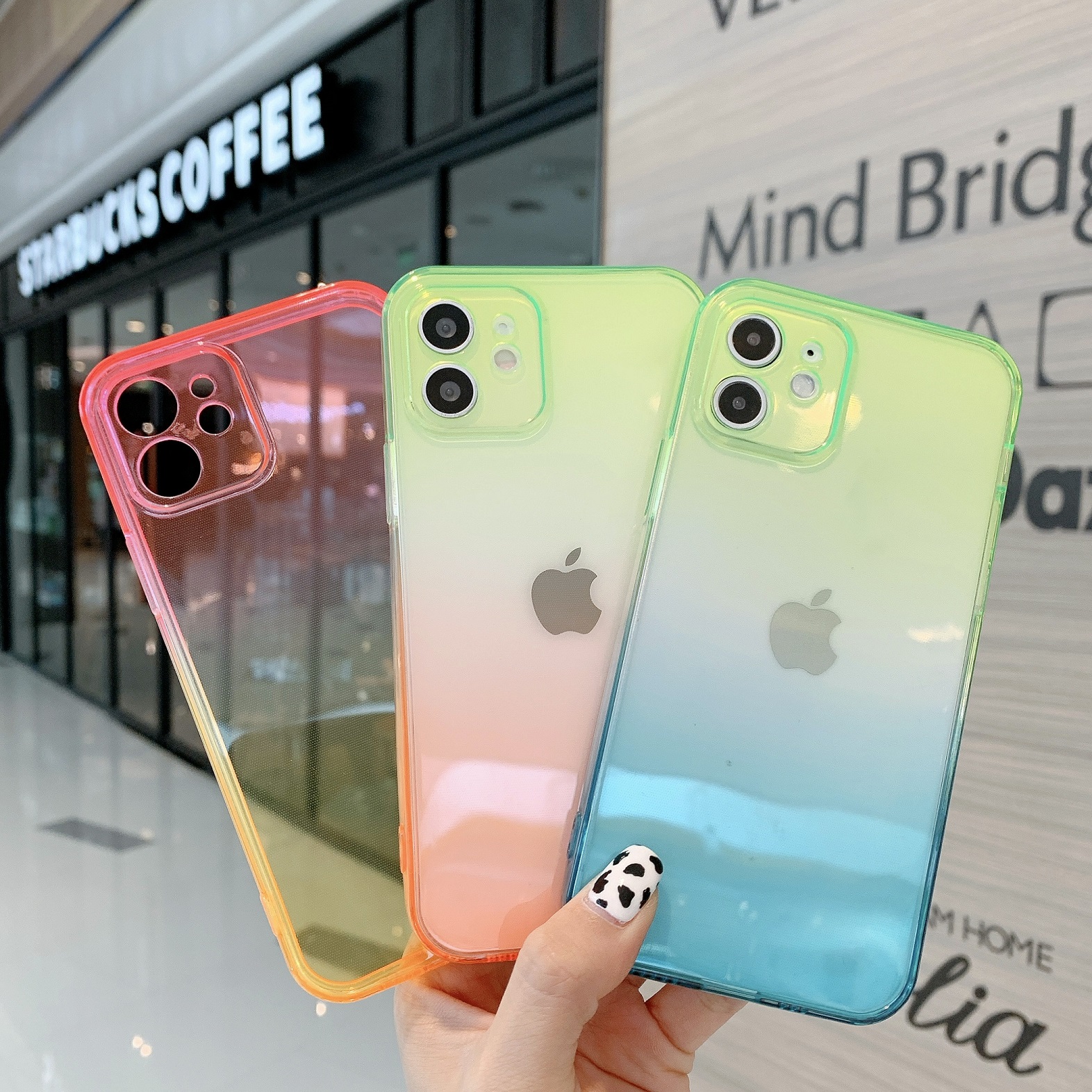 ốp điện thoại Nhựa Tpu Trong Suốt Màu Gradient Cho Iphone 11 12 Pro Max 12 Mini | BigBuy360 - bigbuy360.vn