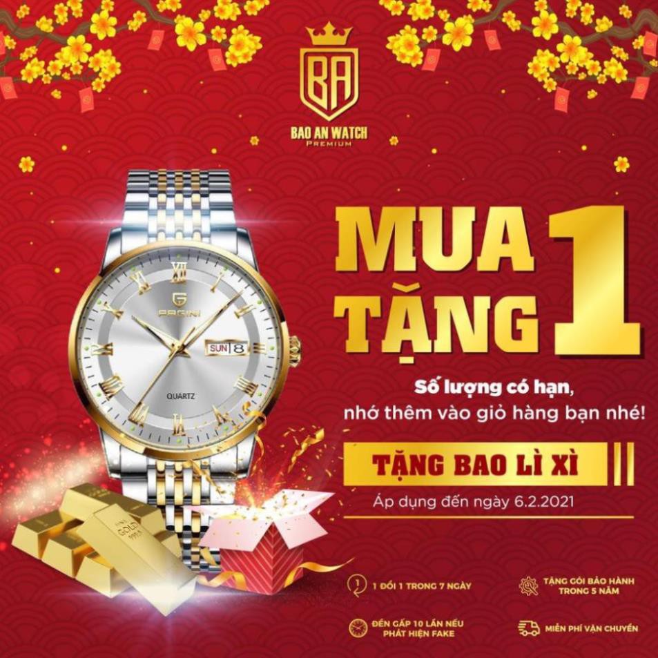 [Chính Hãng 100%] Đồng Hồ Nam PAGINI PA5588 - Đồng Hồ Thời trang nam  Dây Thép Không Gỉ Cao Cấp - Bảo Hành 2 năm | BigBuy360 - bigbuy360.vn