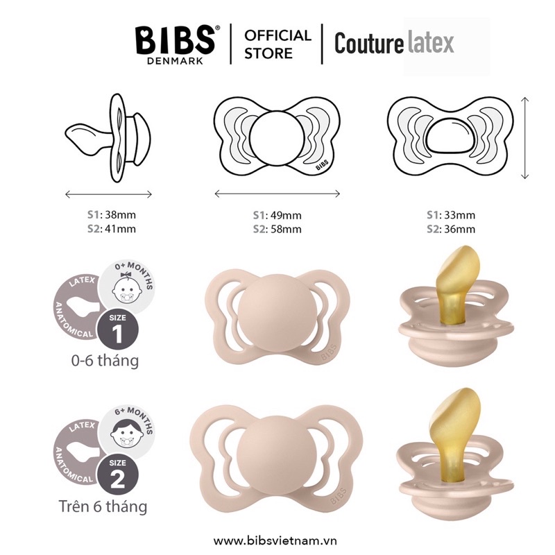 Ti Giả BIBS / Ti Ngậm BIBS Couture Đan Mạch Chính Hãng Cho Bé [Tặng Kèm Hộp Đựng]